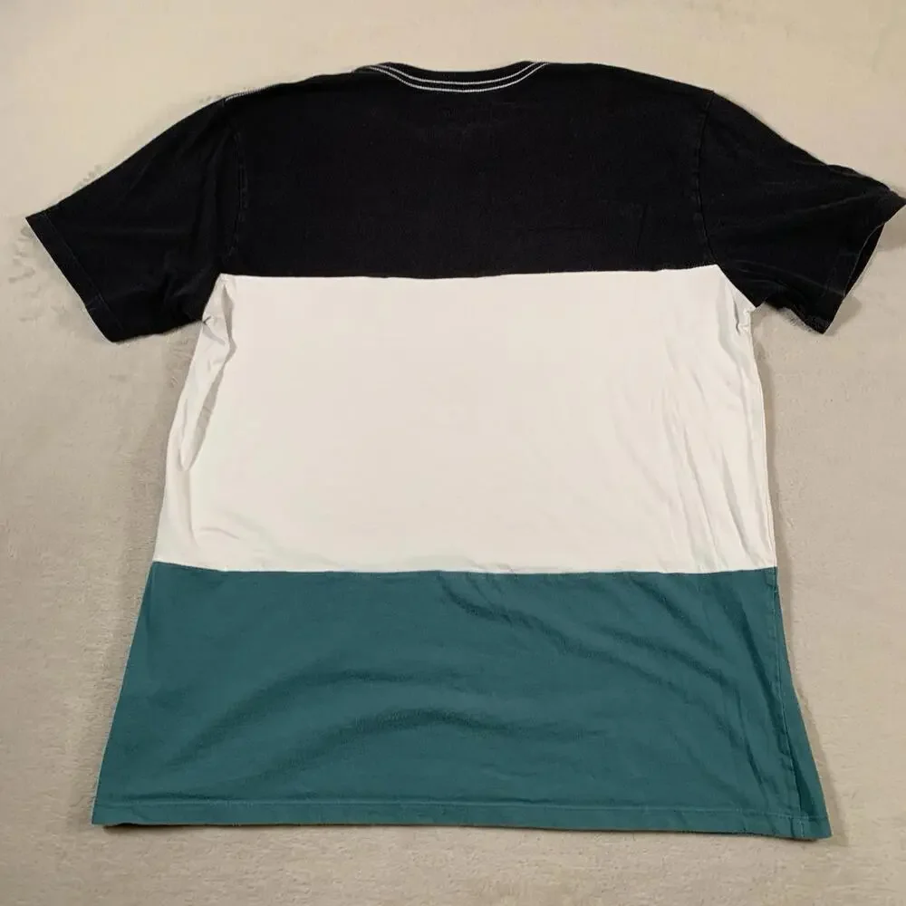 True Religion Shirt Mens XL Black Green‎ Colorblock Short Sleeve Buddha Logo